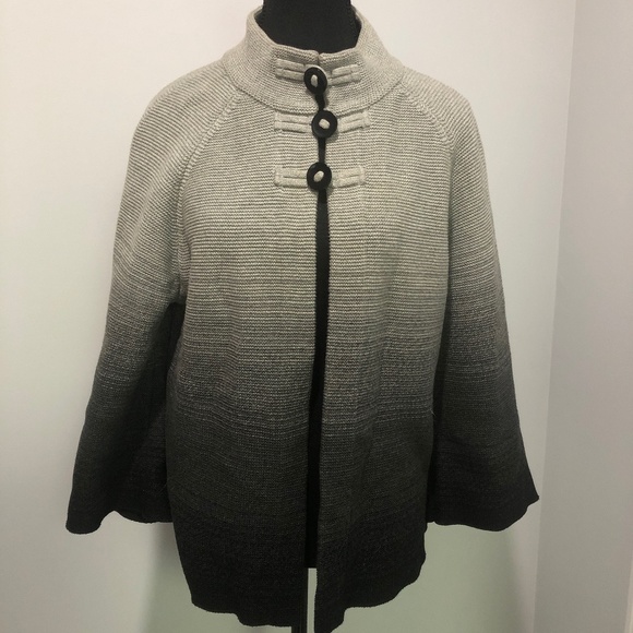 Vintage Quality NWOT Cotton Knit JNY ombré Shacket - Picture 1 of 4